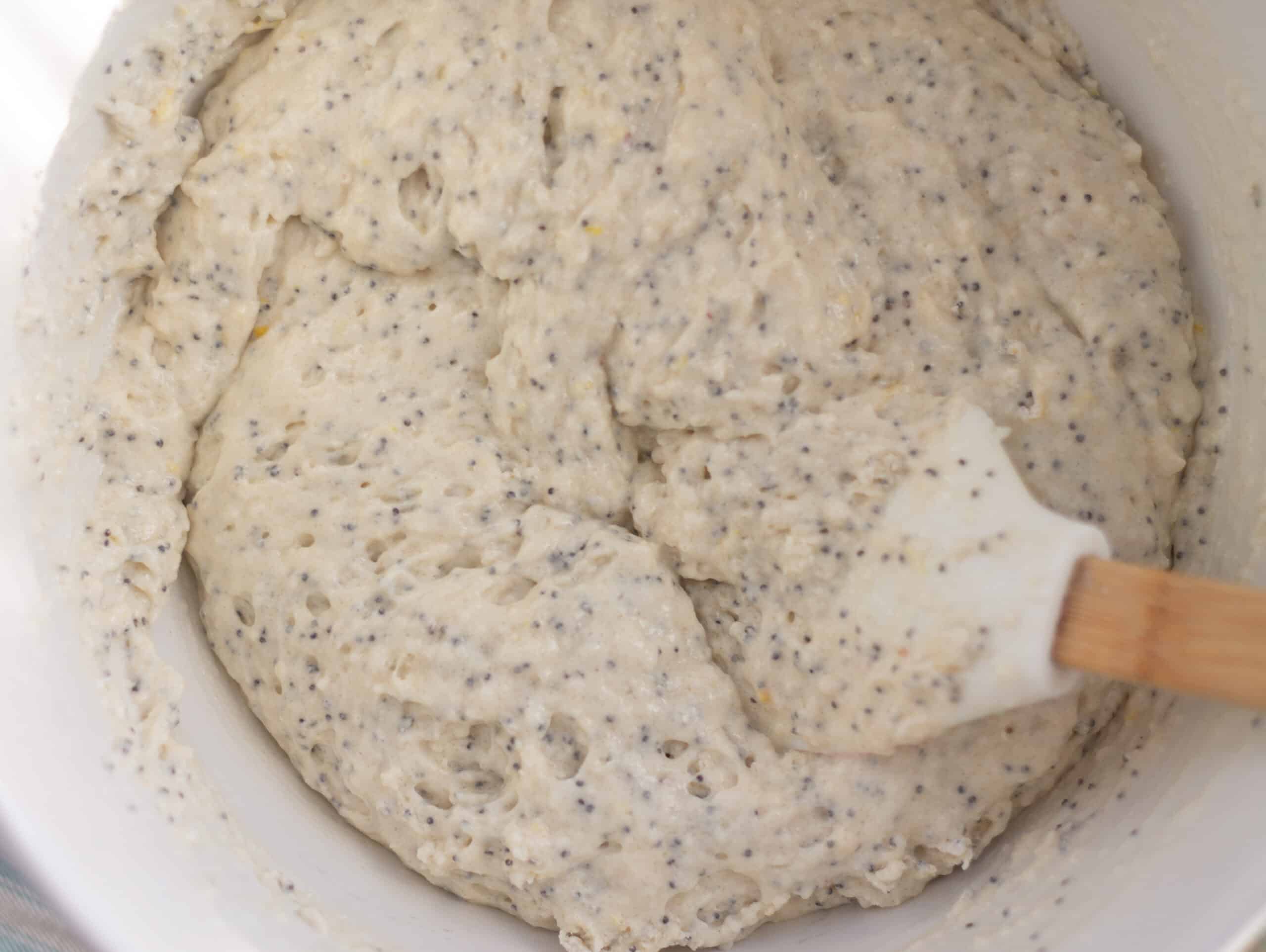 Mixing muffin batter