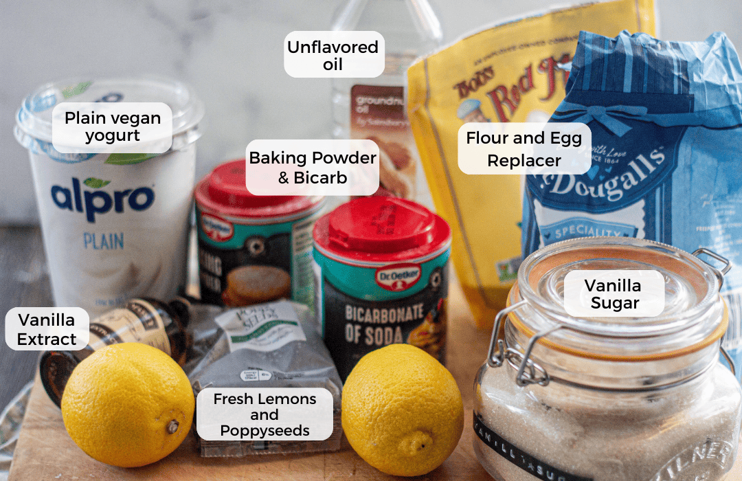 Ingredients for lemon muffins