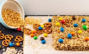 M&M Easy Crunchy Pretzel No-Bake Granola Bites
