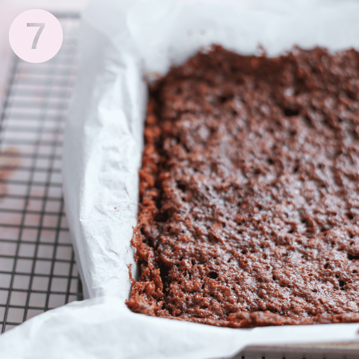 Baked parkin in the tin.