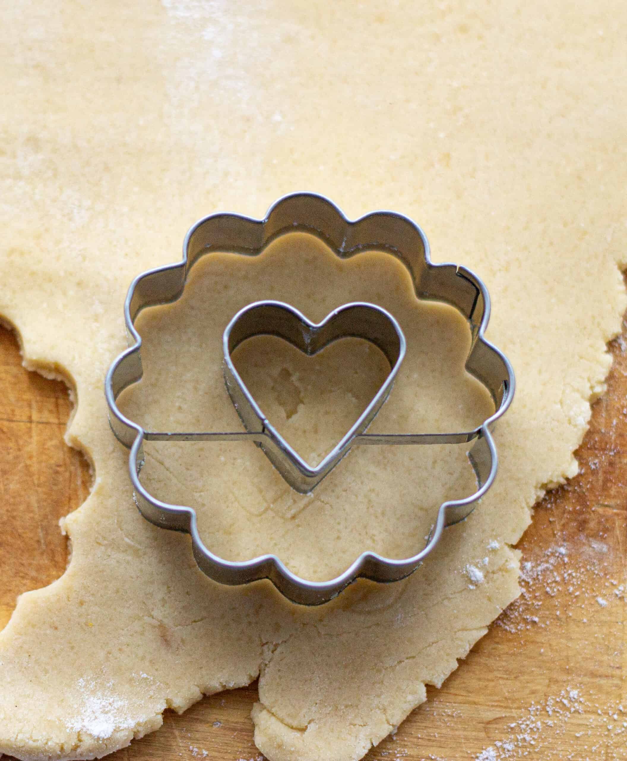 Cut out using a linzer cookie cutter