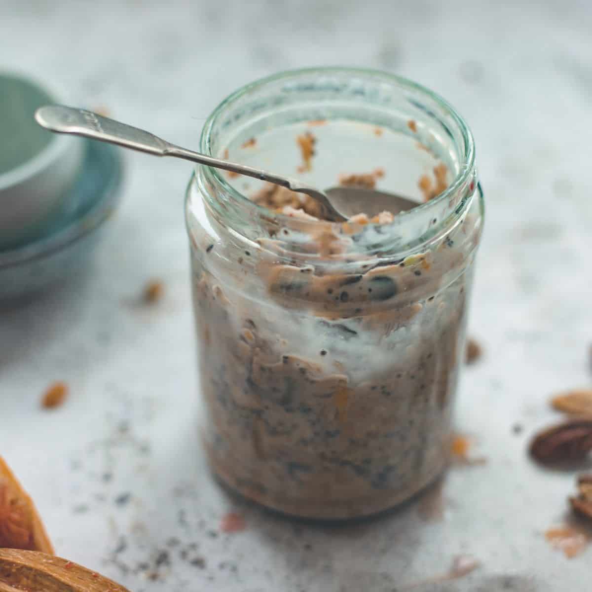 A jar of overnight oats