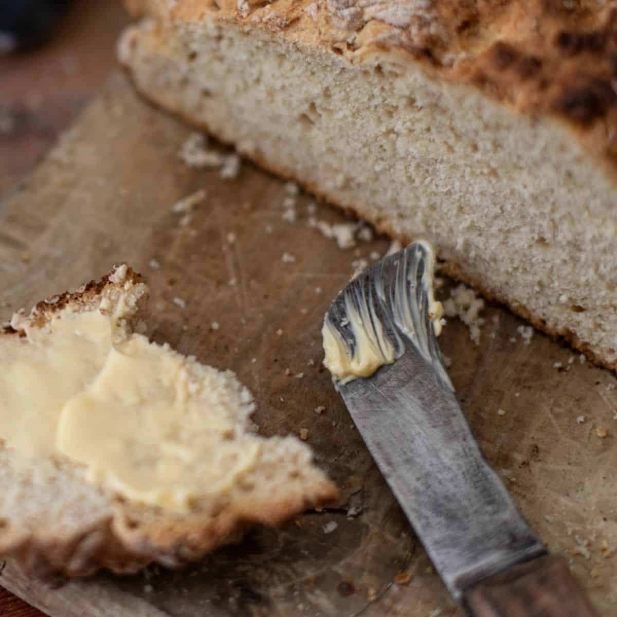 Vegan Beer Bread with butter