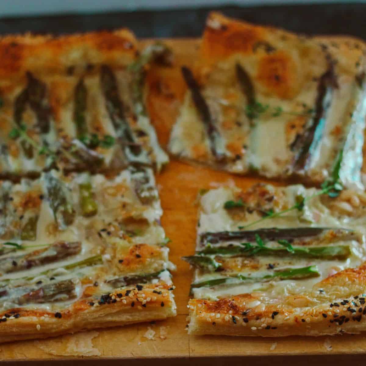 Easy Vegan Puff Pastry Asparagus Tart