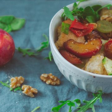 Warm Sourdough Bread and Roasted Plum Salad Recipe