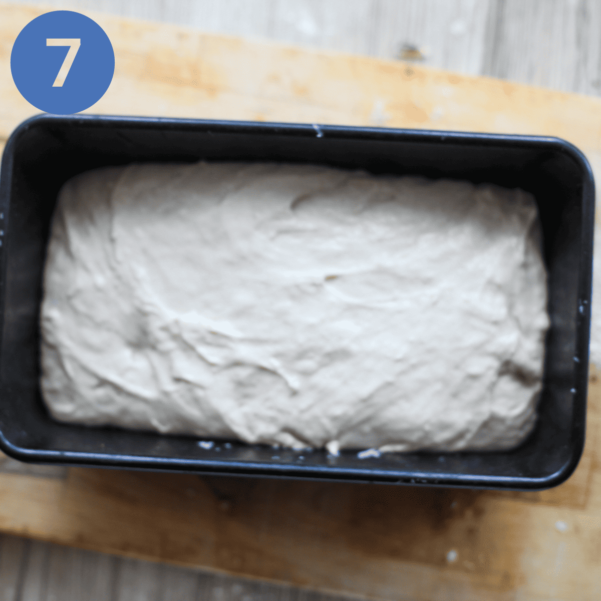 The risen loaf ready to bake.