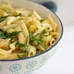 Penne with Zucchini Peas and Vegan Cheese Recipe