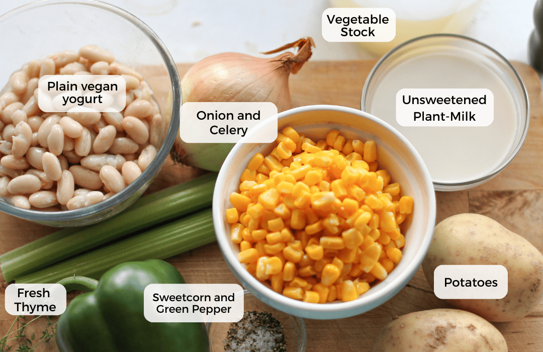 Ingredients for Corn Chowder.