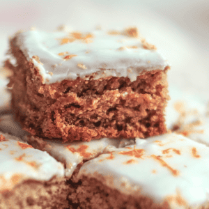 A square of gingerbread cake.