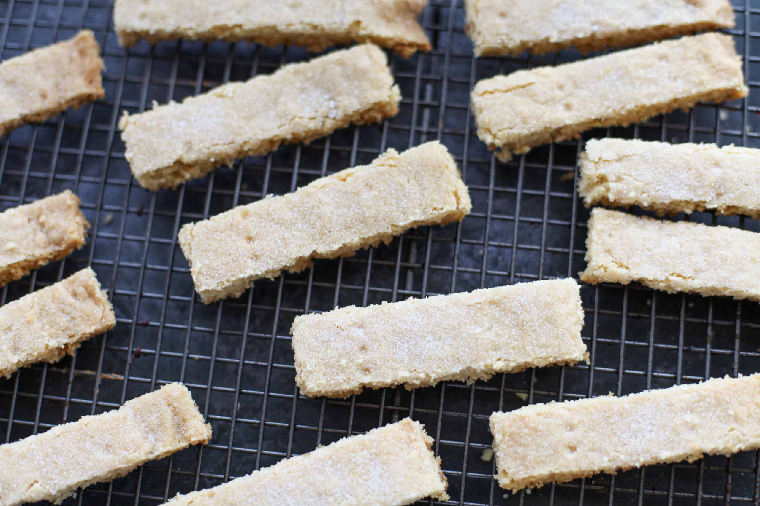 A tray of shortbread fingers.