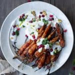 Labneh with carrots on a plate