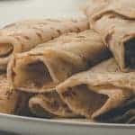 A close up of a pile of lefse