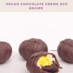 Four vegan creme eggs