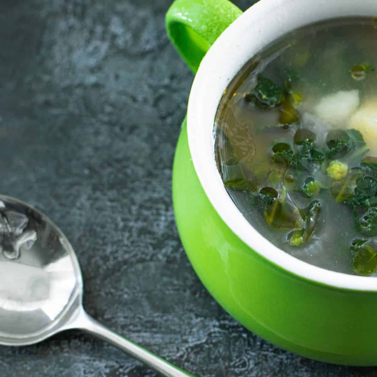 Caldo Verde with spoon