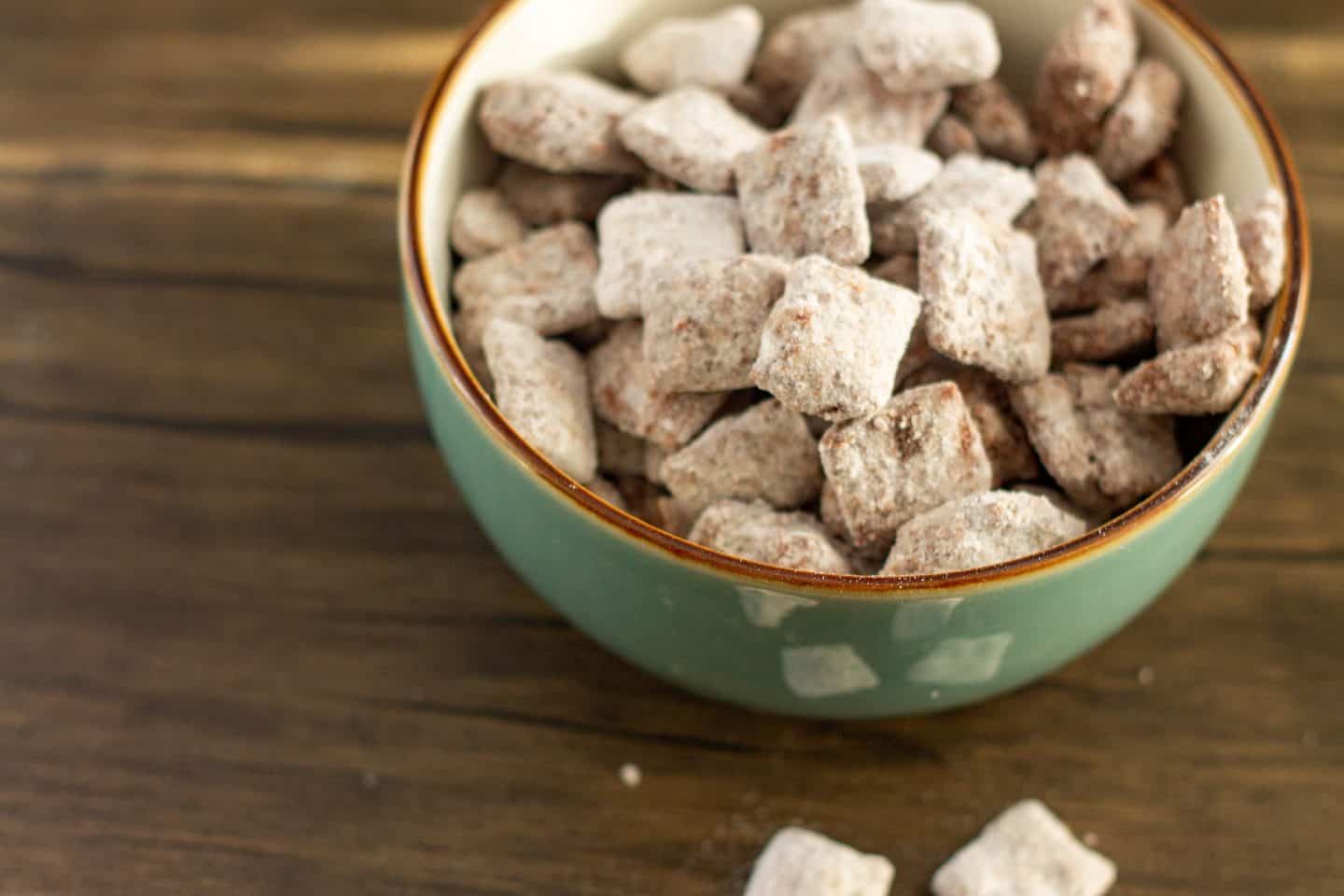 A bowl of puppy chow