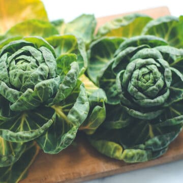 Some fresh brussels sprout tops