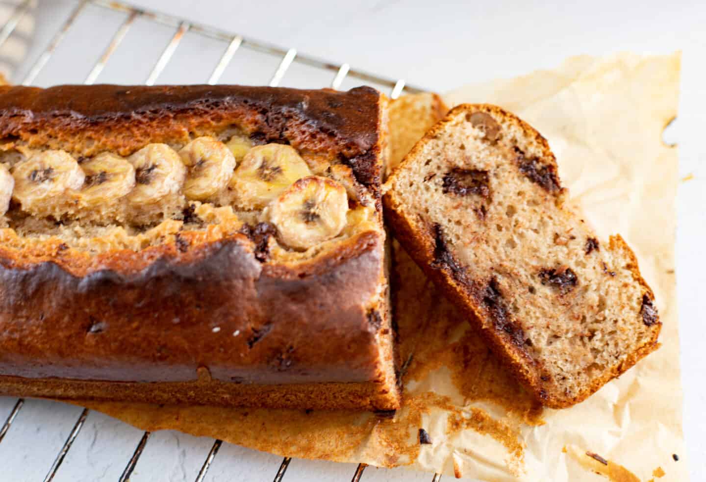 A slice of banana bread