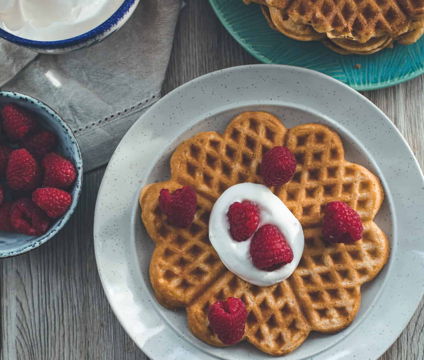 A stack of waffles