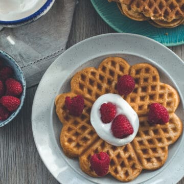 A stack of waffles