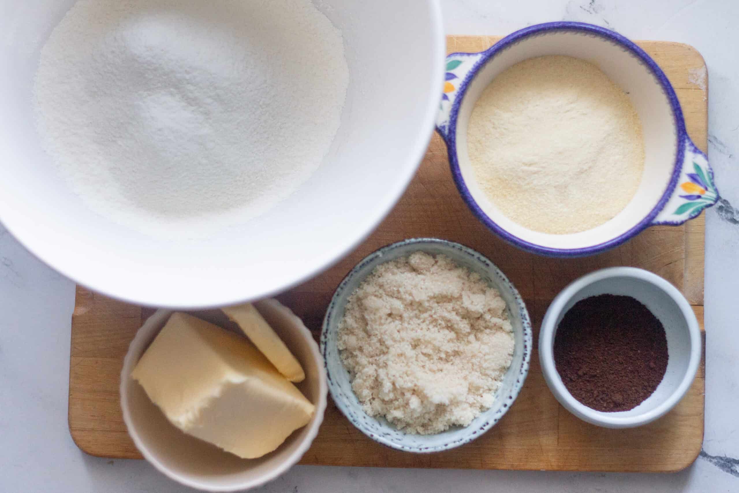 Ingredients for Coffee Shortbread