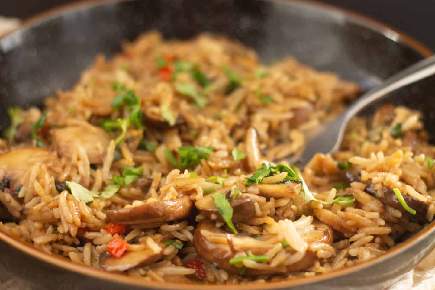 A bowl of mushroom rice