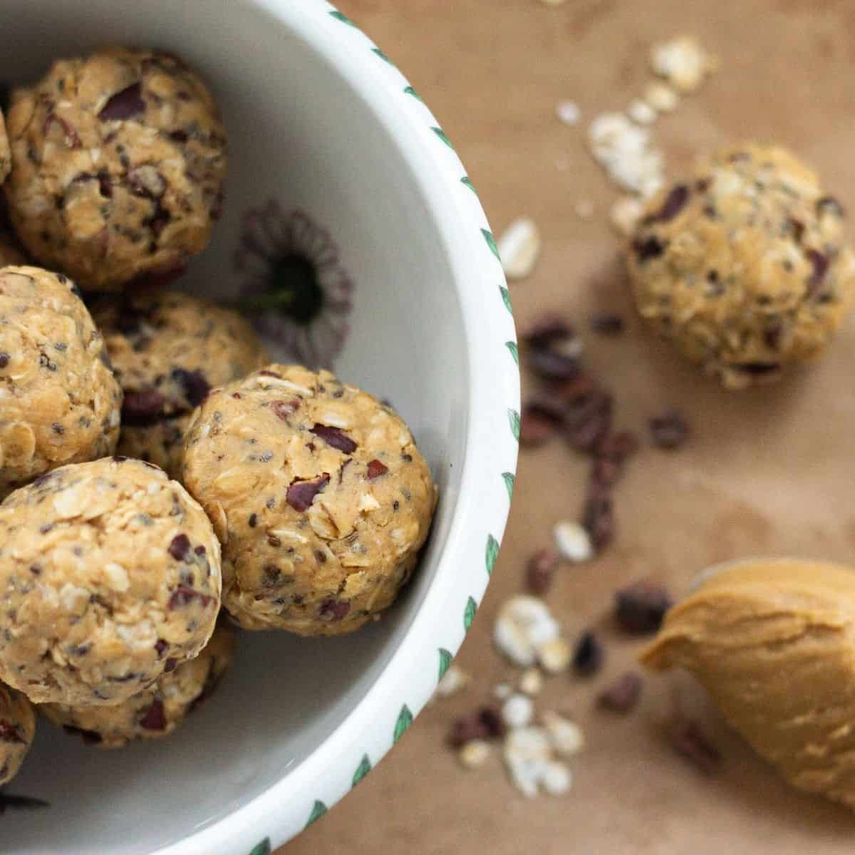 Vegan Cacao Nib Peanut Butter Protein Balls