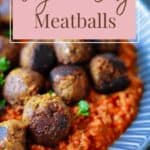 A dish of vegan meatballs