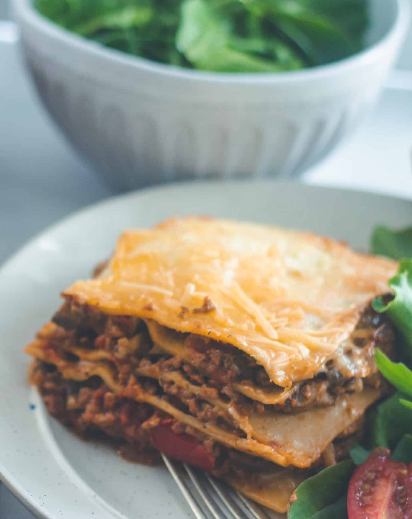 A slice of vegan lasagne