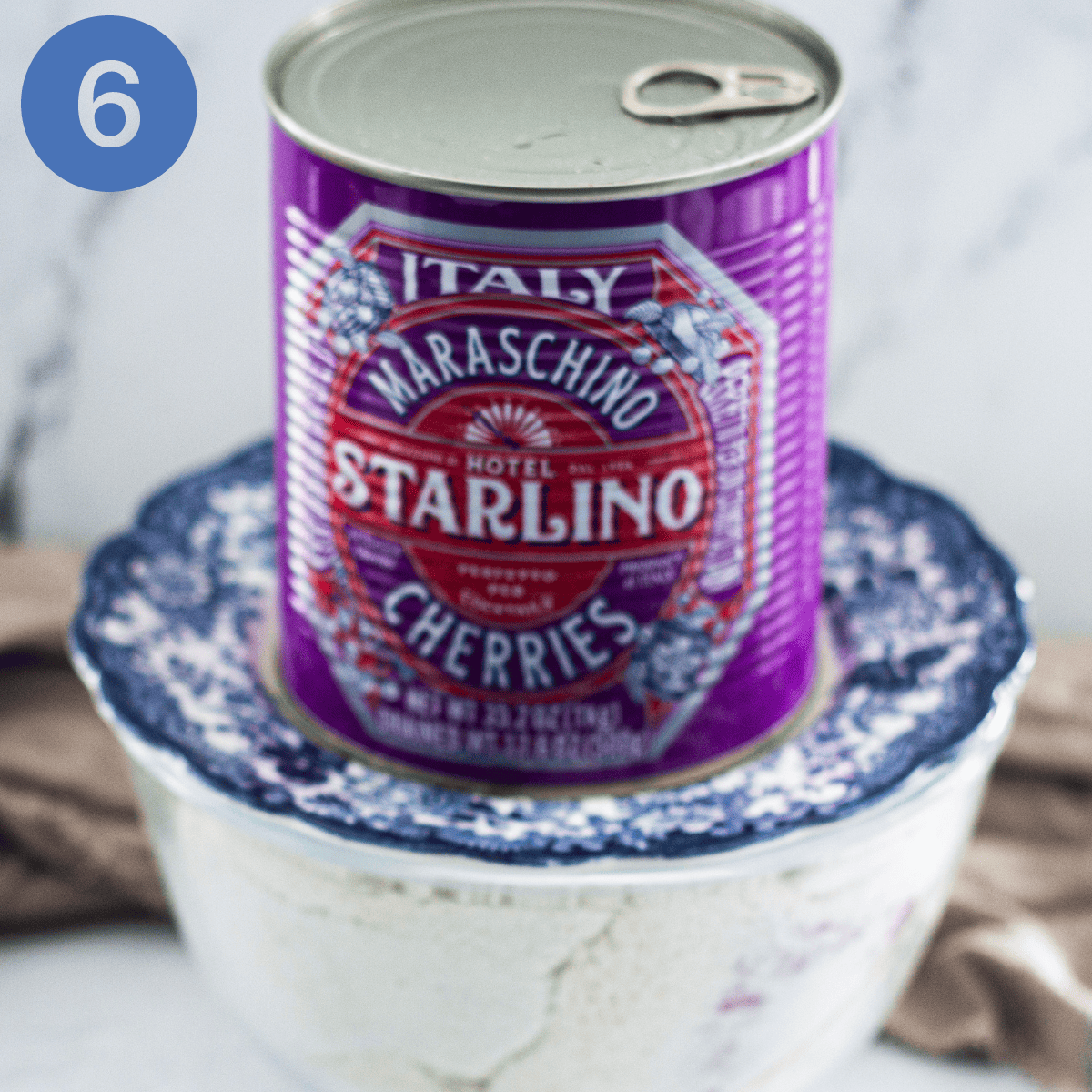 Weighting the summer pudding.