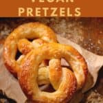 A stack of homemade pretzels sprinkled with salt