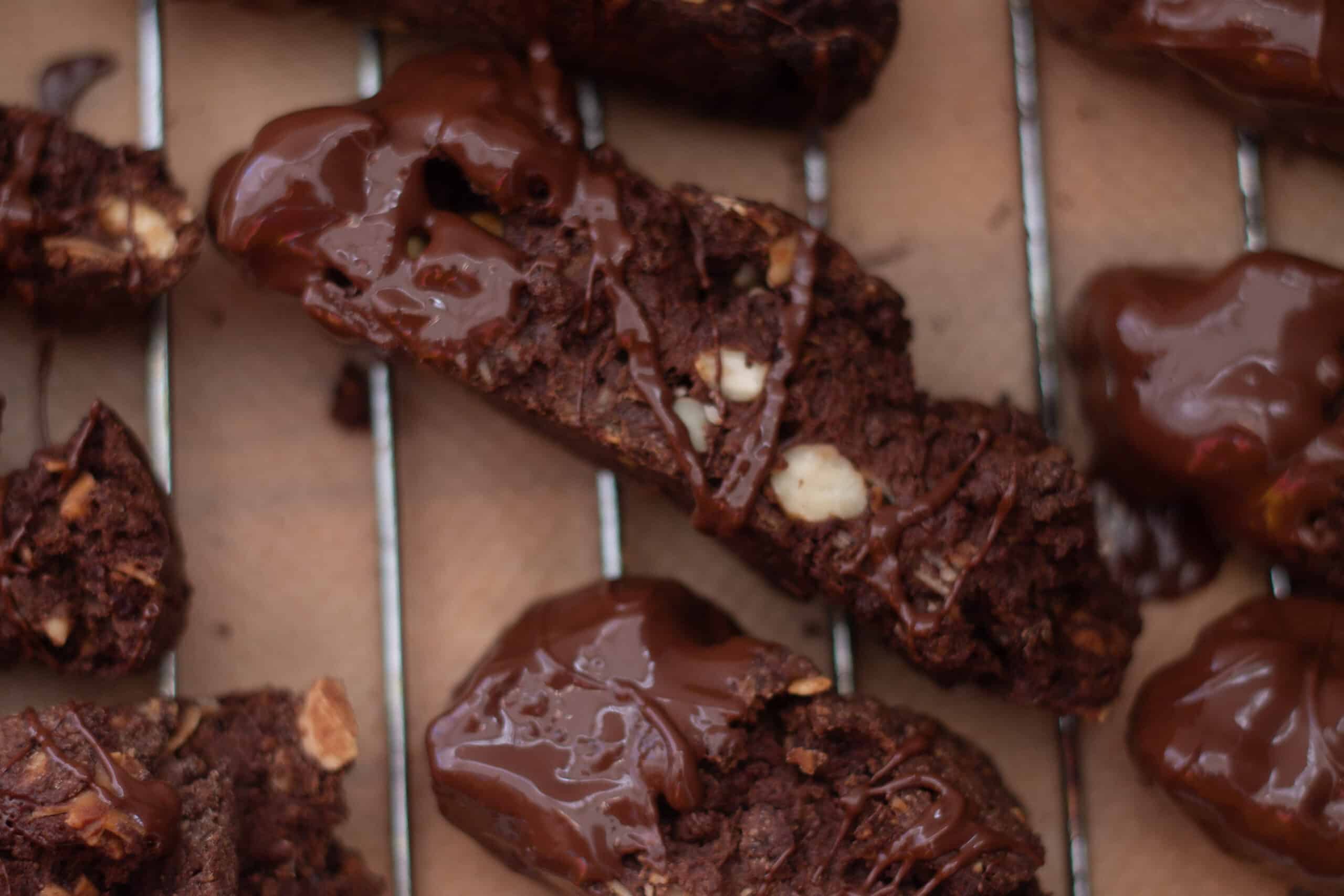 Air Fryer Vegan Chocolate Biscotti