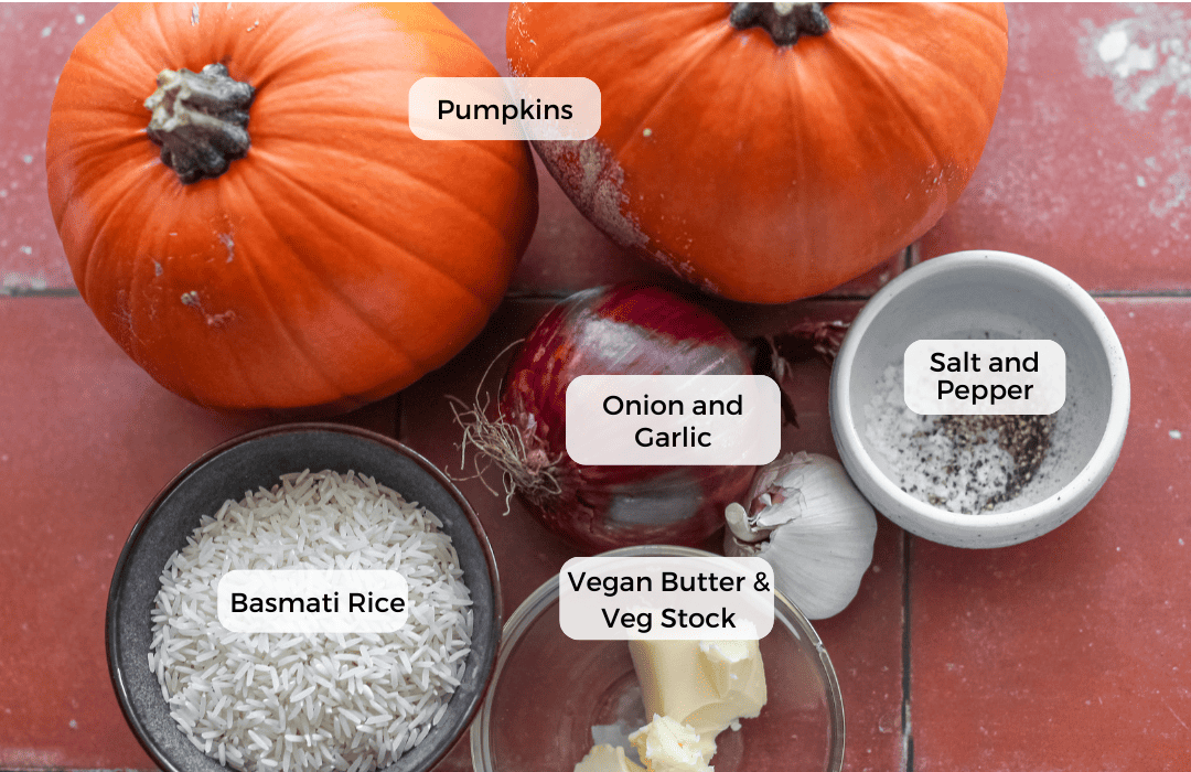 Ingredients for pumpkin soup.