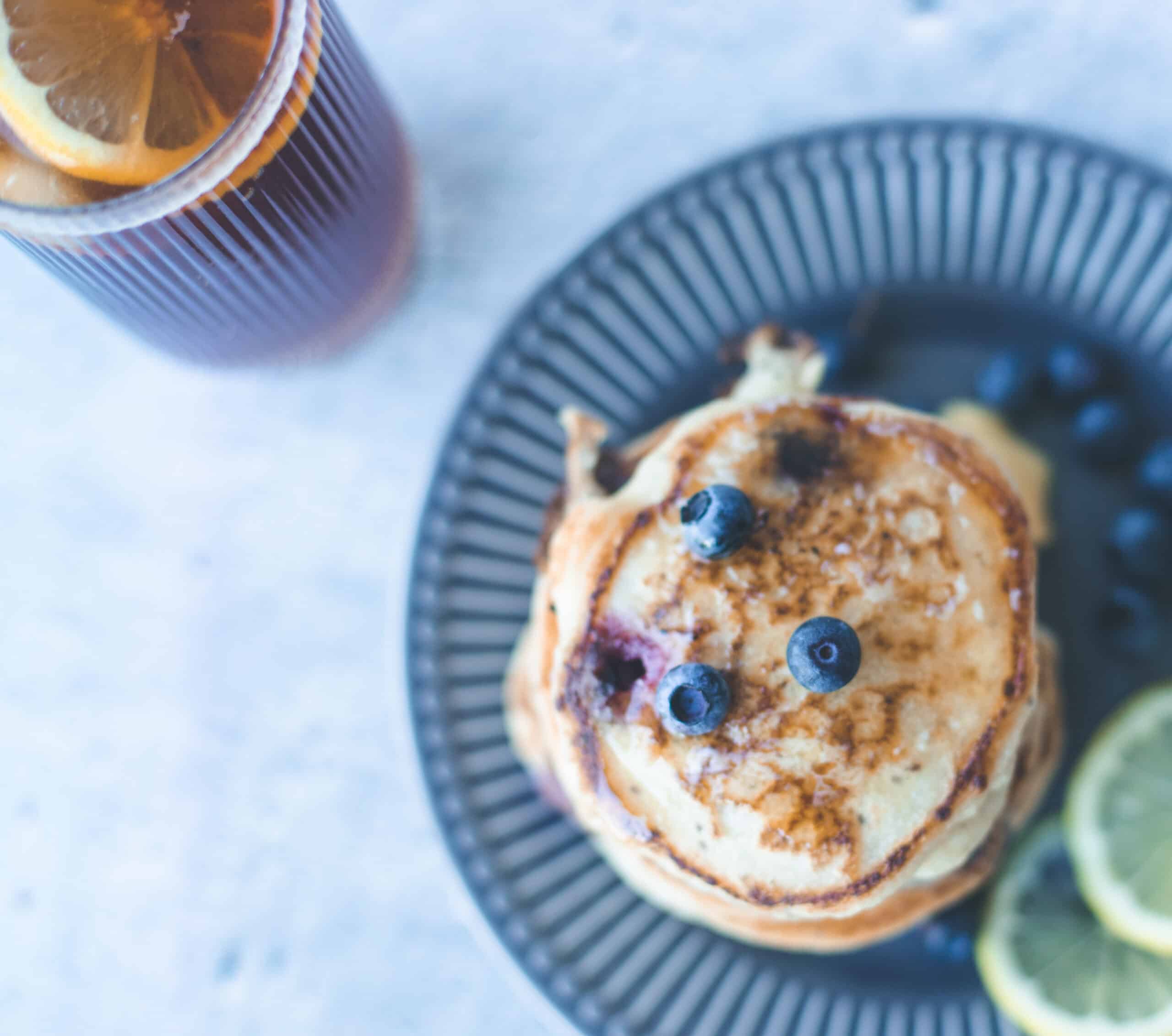 Vegan Blueberry and Lemon Pancakes