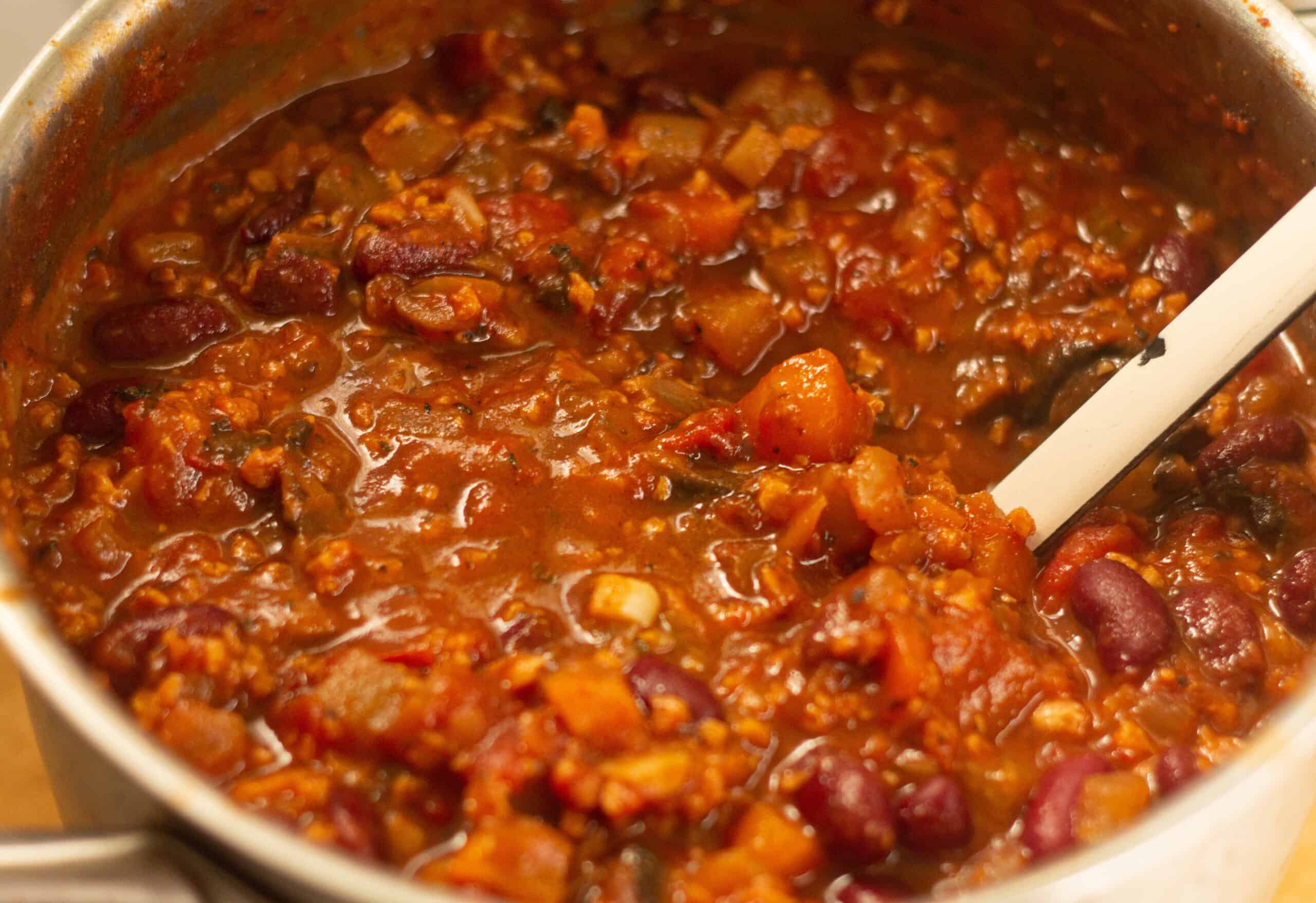 The finished spaghetti bolognese