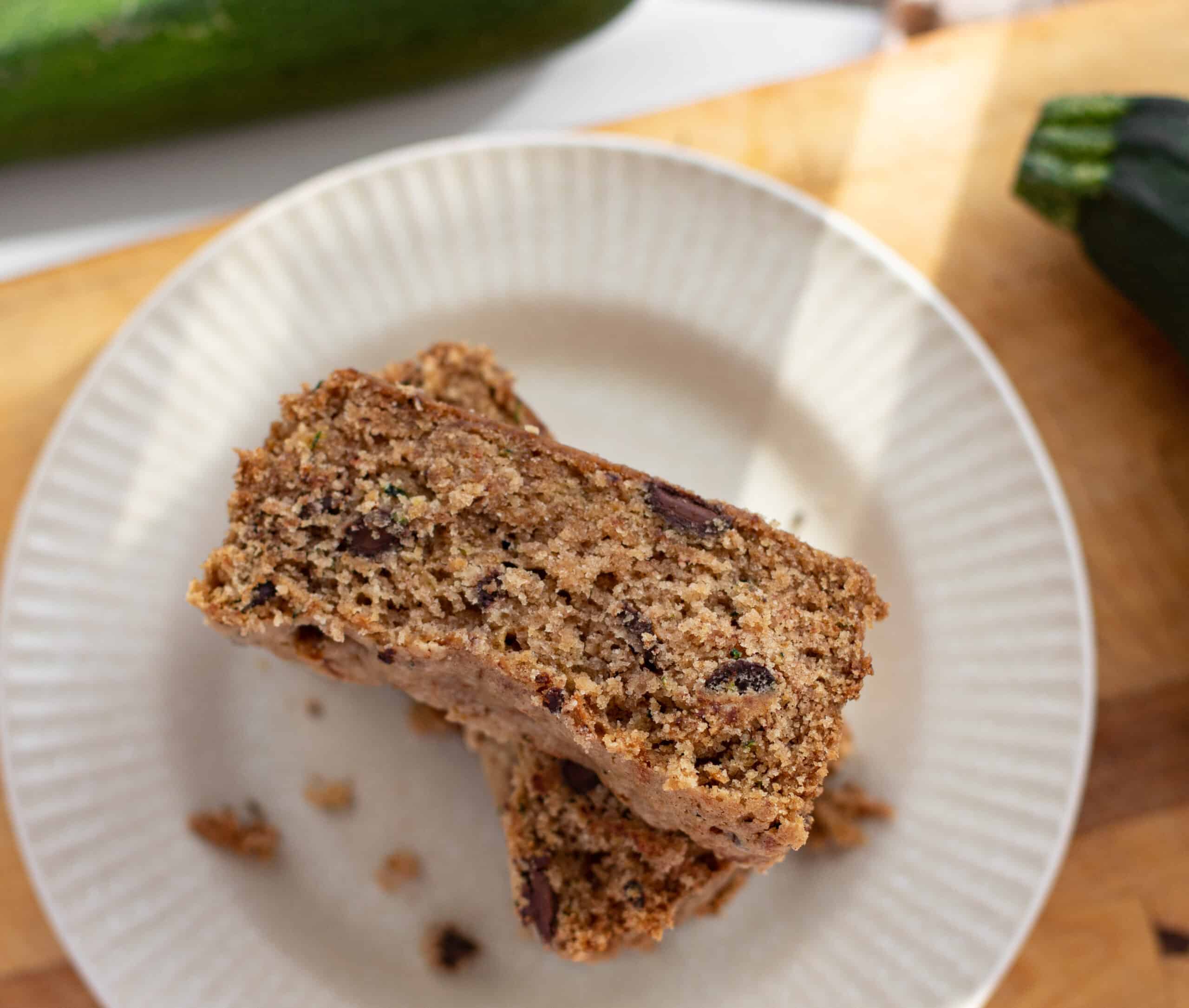 Slices of zucchini bread