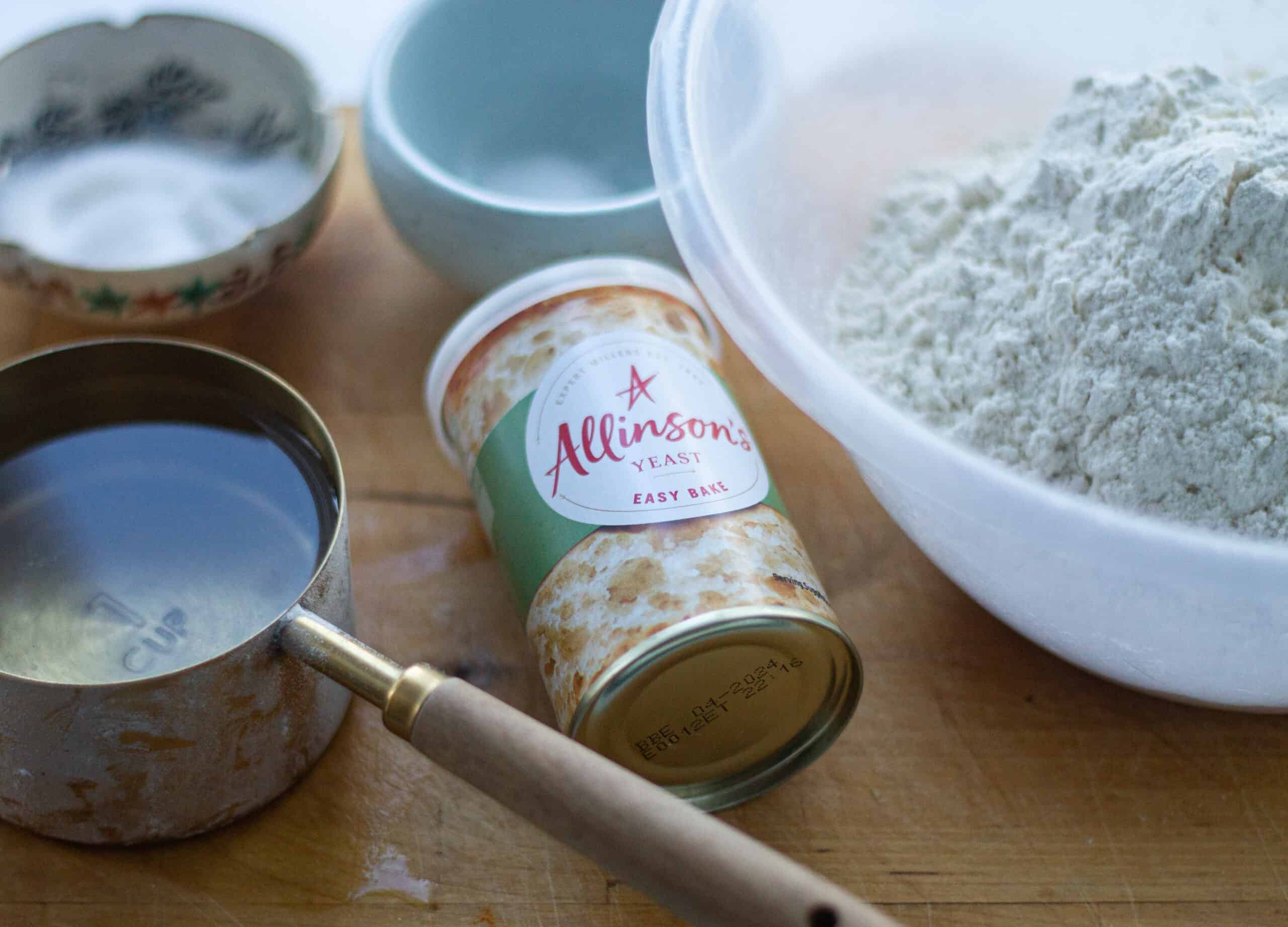 Ingredients for making bagels