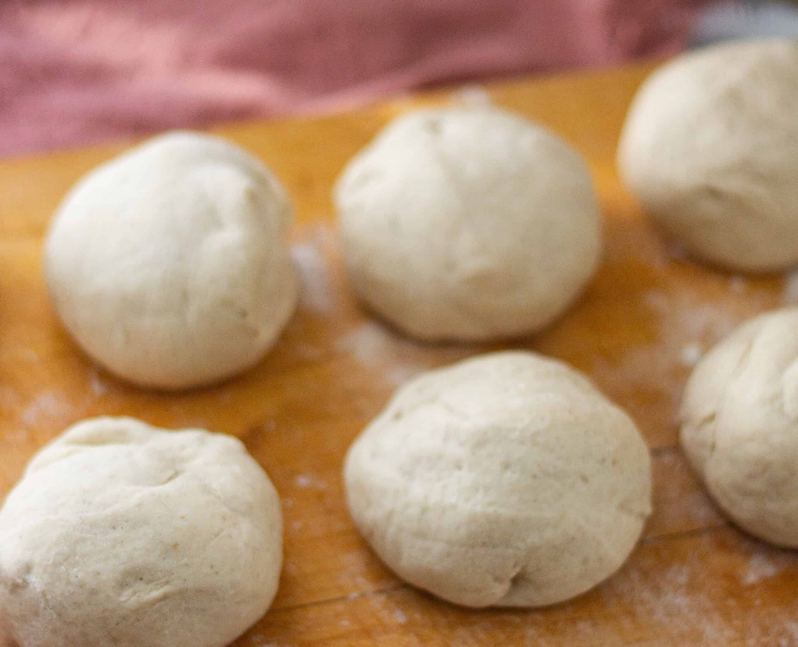 Rolling the dough into balls