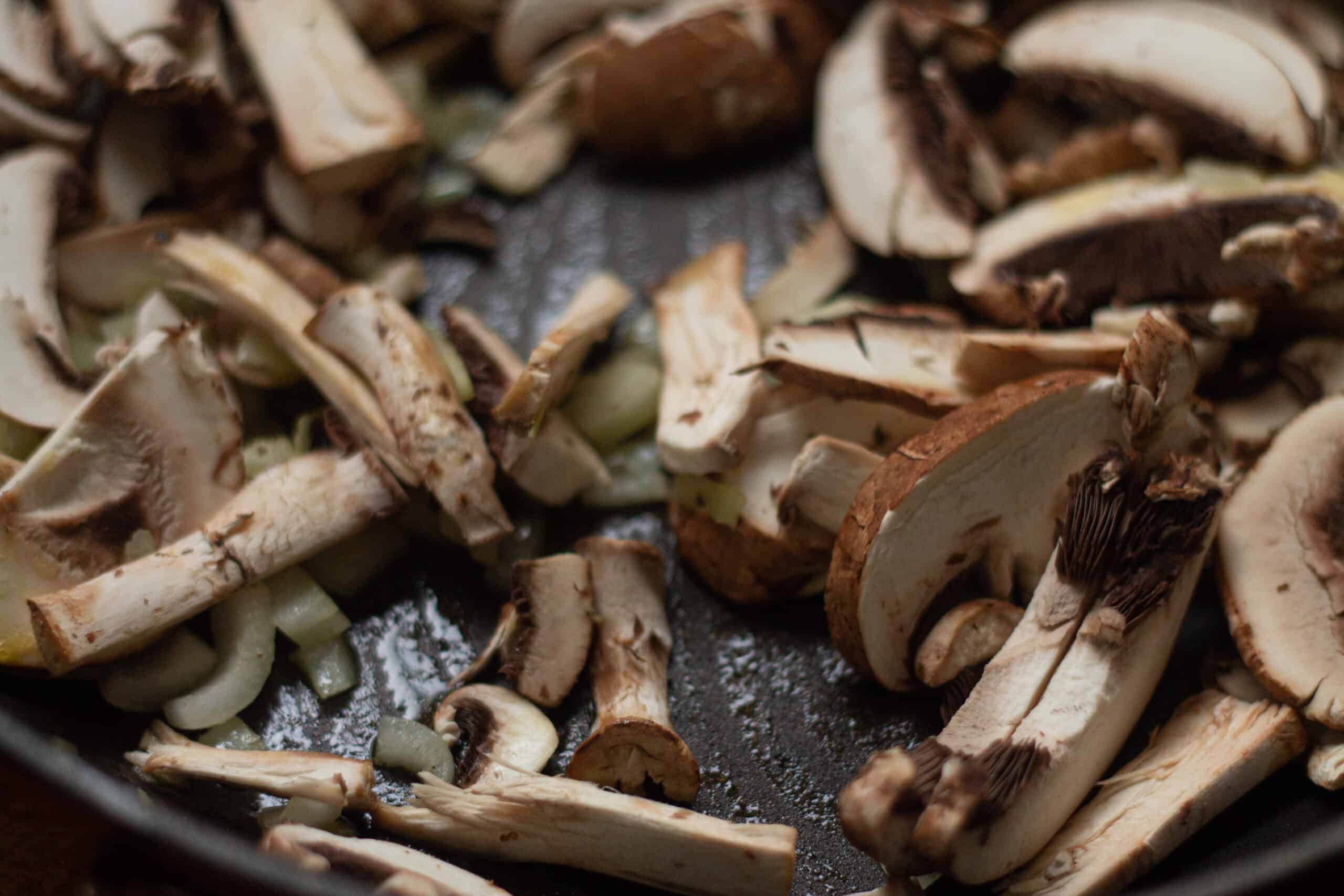 Sauteeing mushrooms