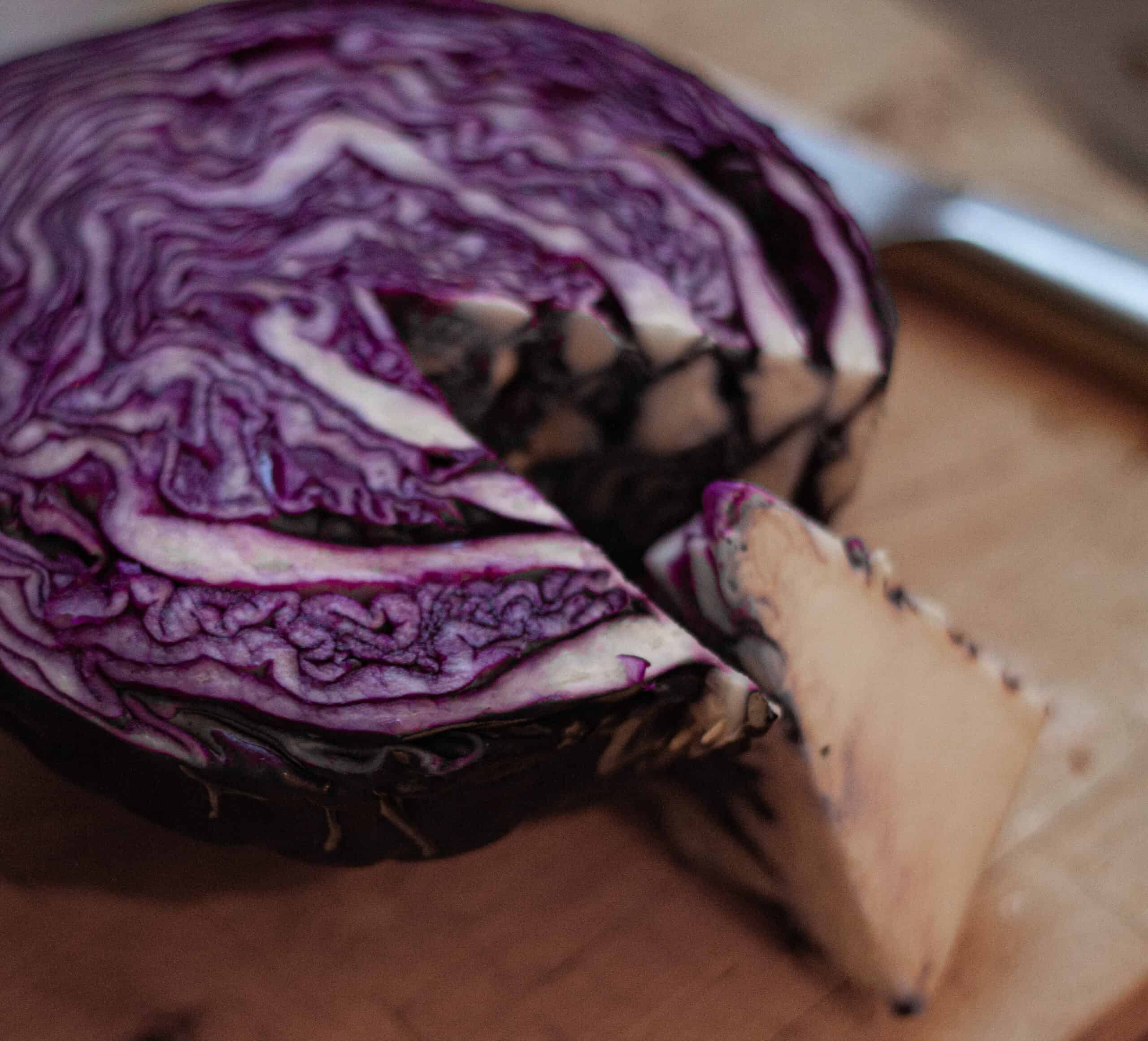 Red Cabbage with the core removed