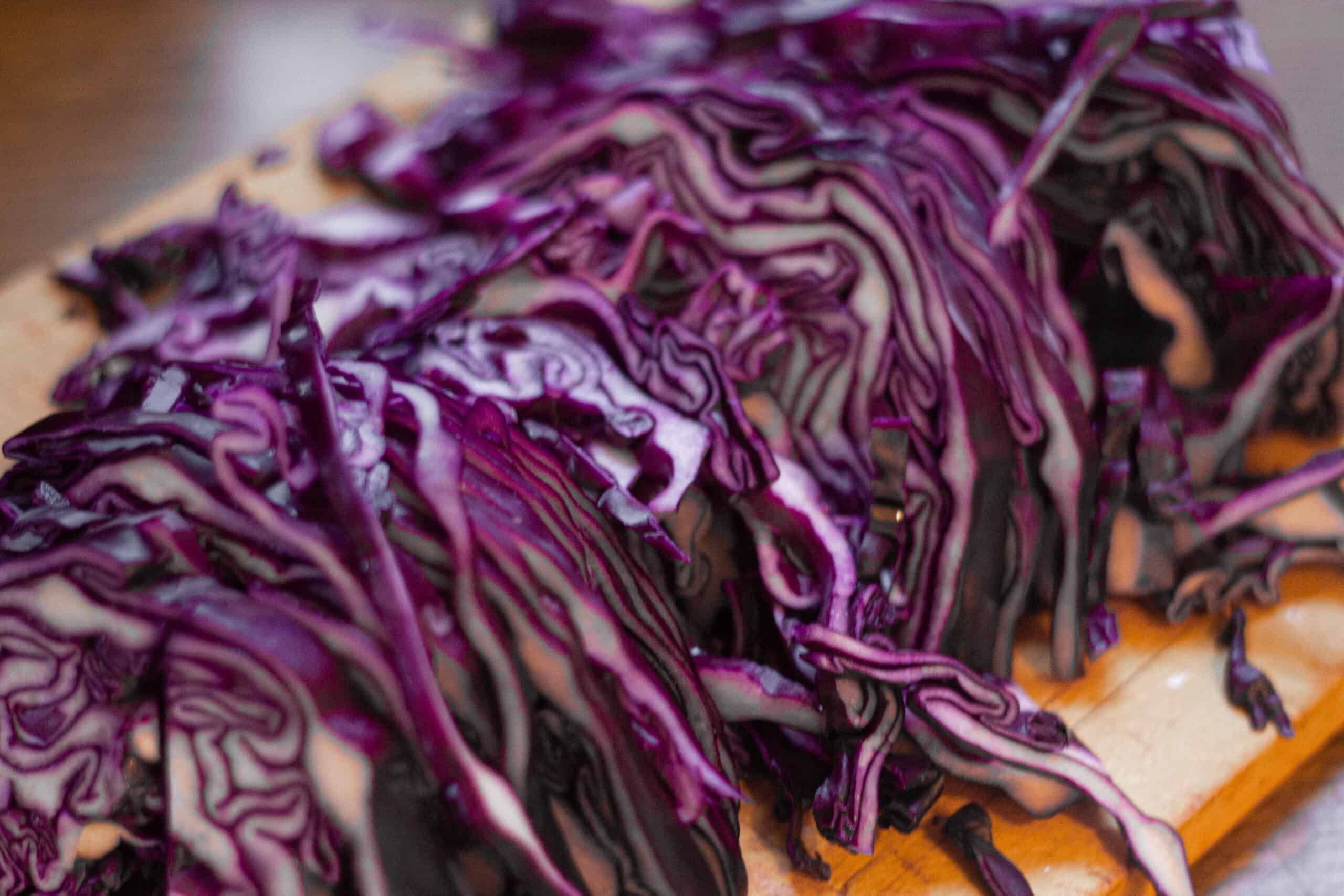 Red cabbage shredded