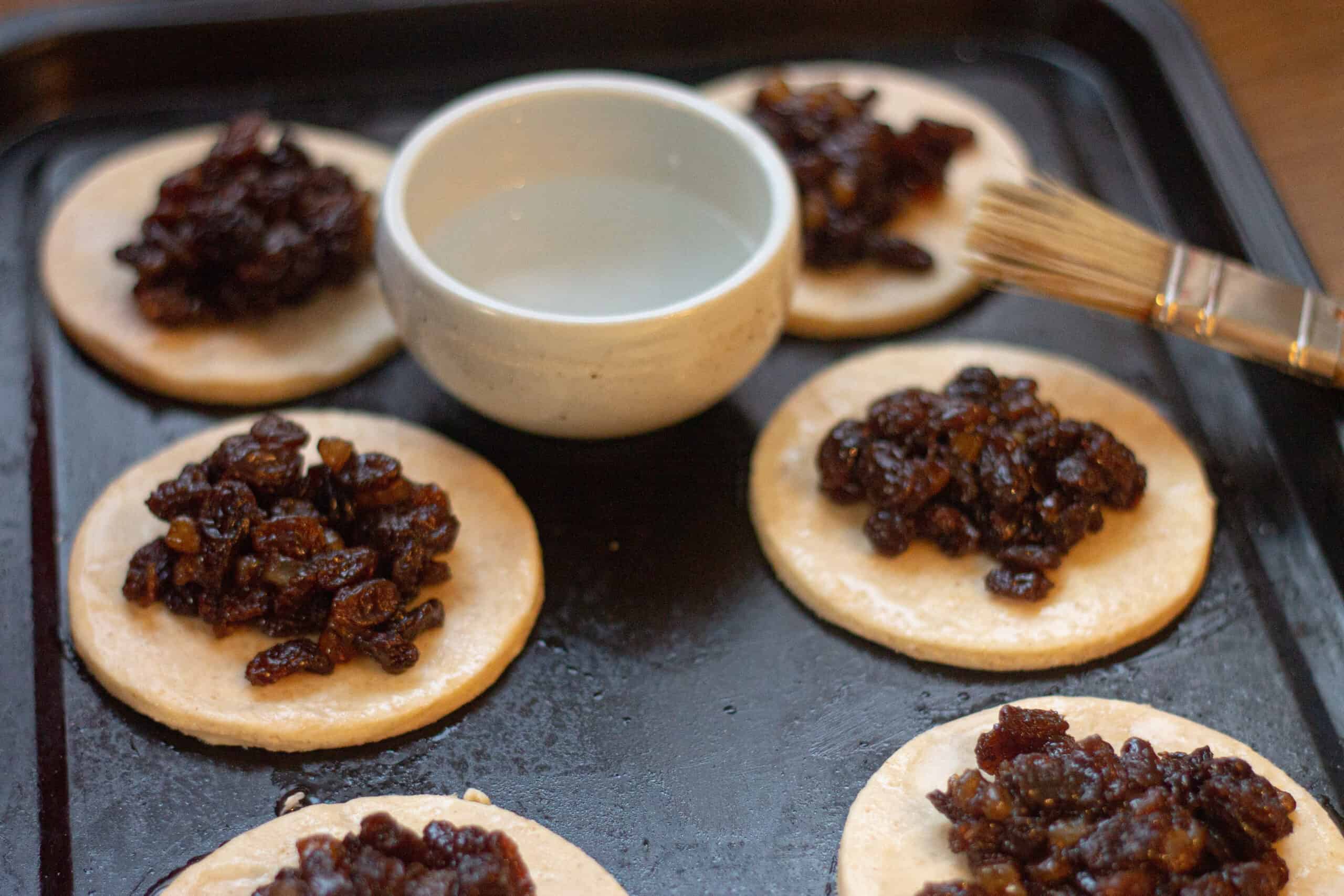 Eccles cakes being made