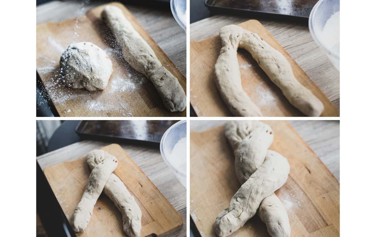 Making a bread plait