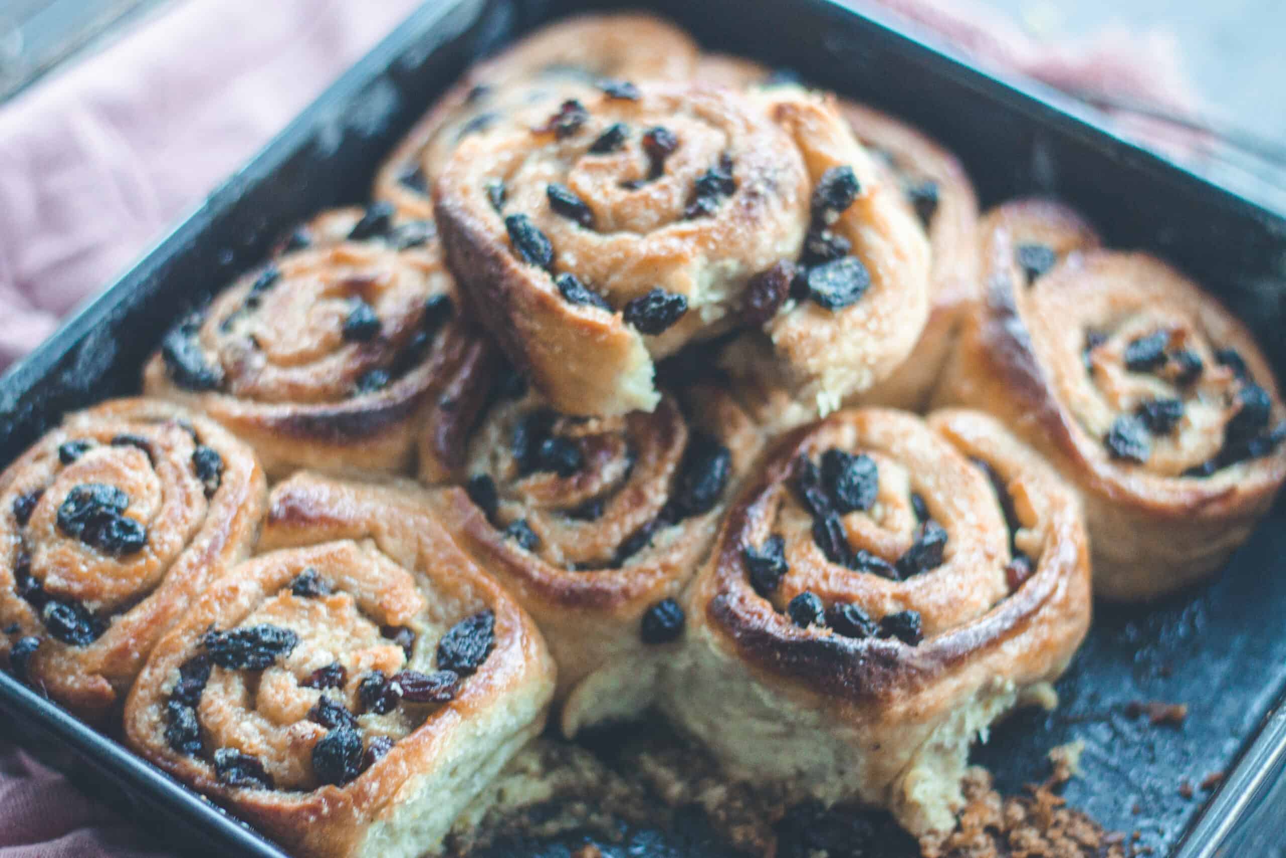 A stack of Chelsea Buns