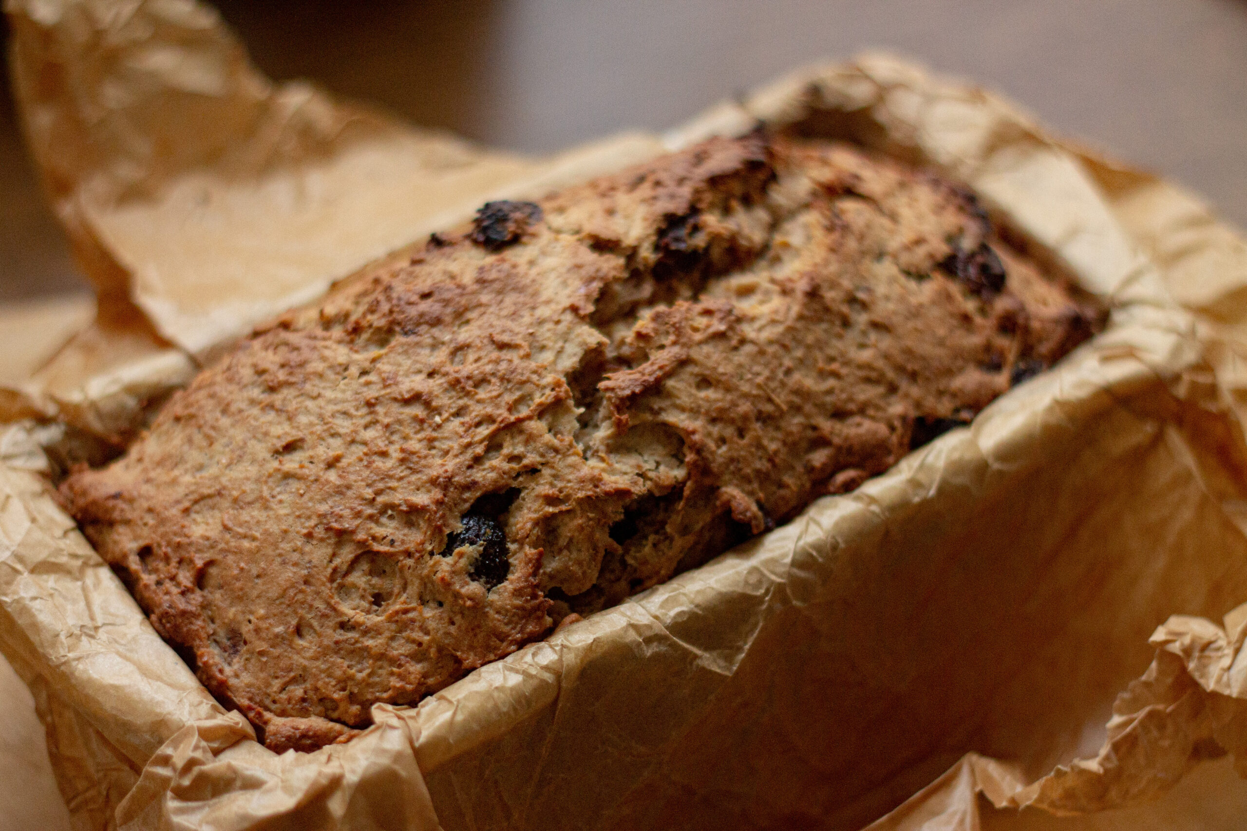 Quince Loaf Cake in the baking tin