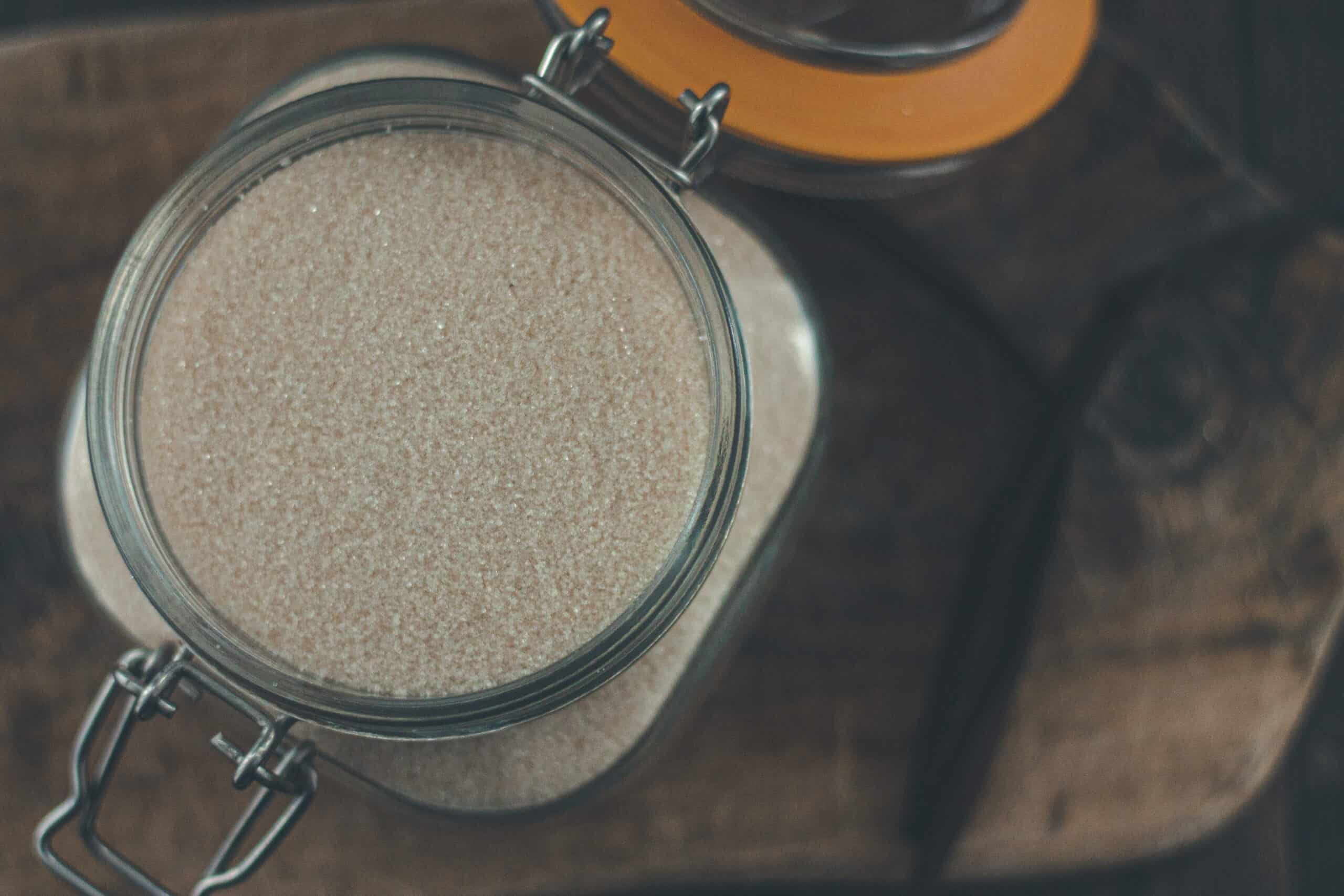 A jar filled with sugar