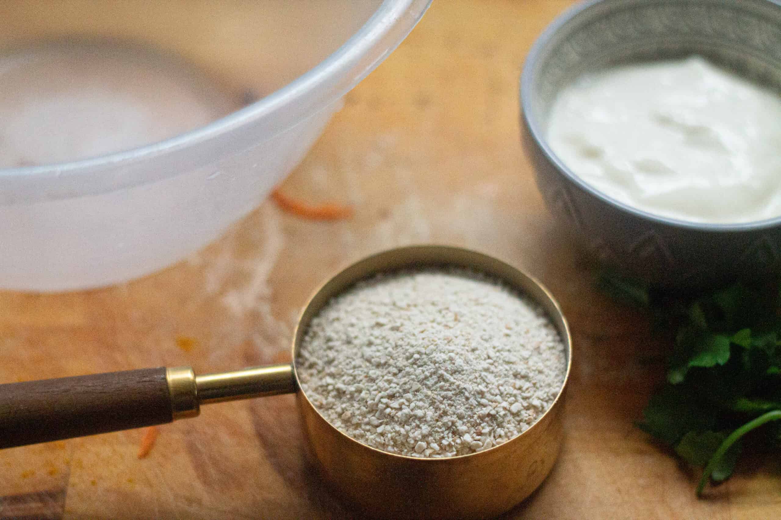 Ingredients for vegan matzoh balls