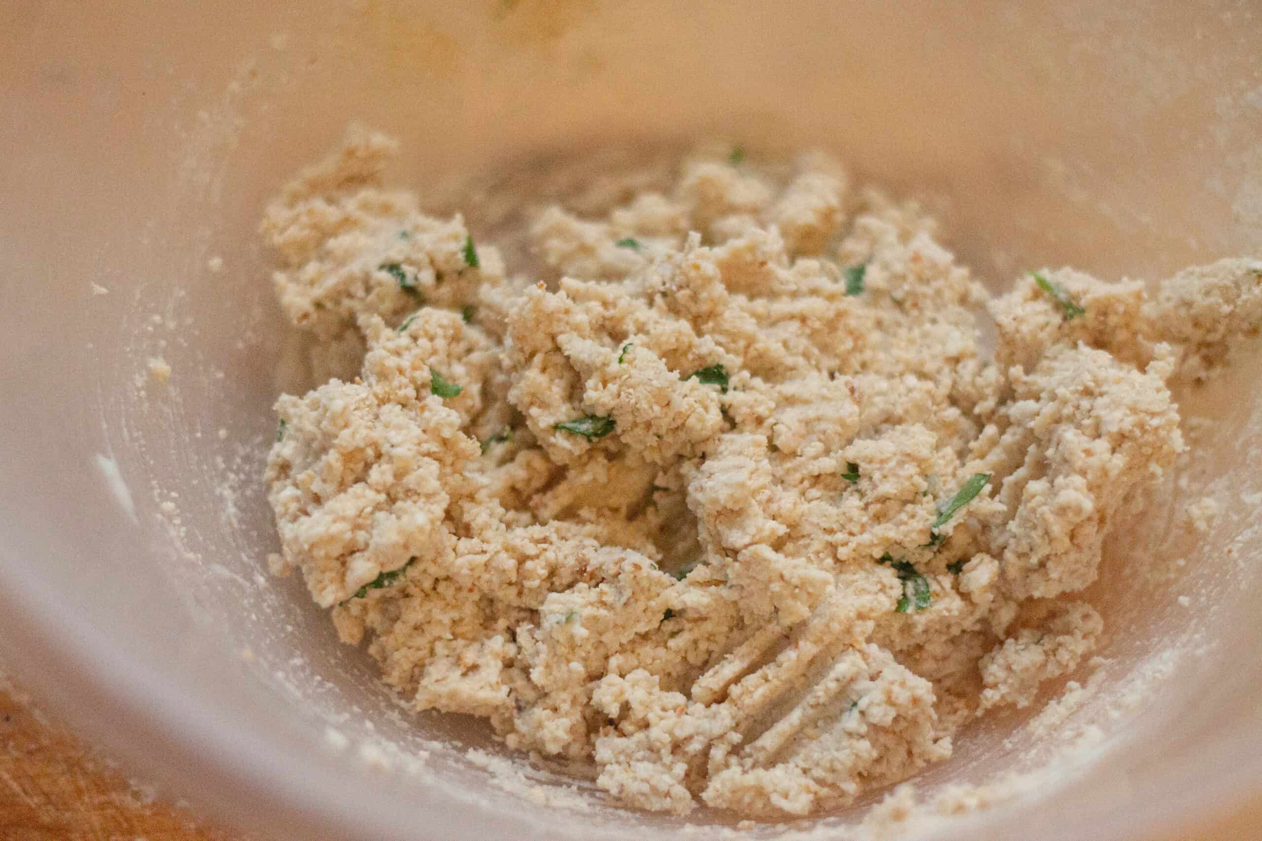 Mixed matzoh dough