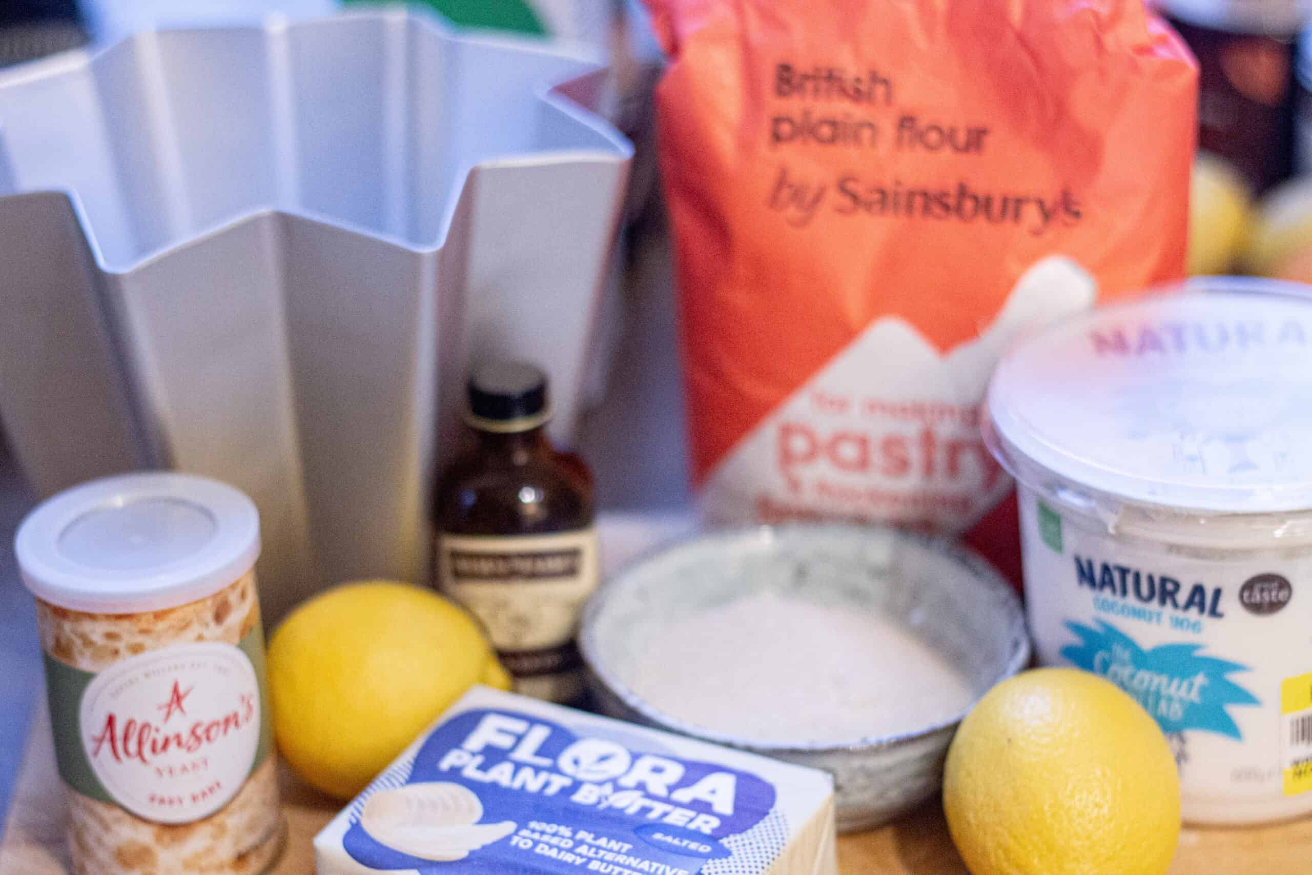 Ingredients for a vegan pandoro