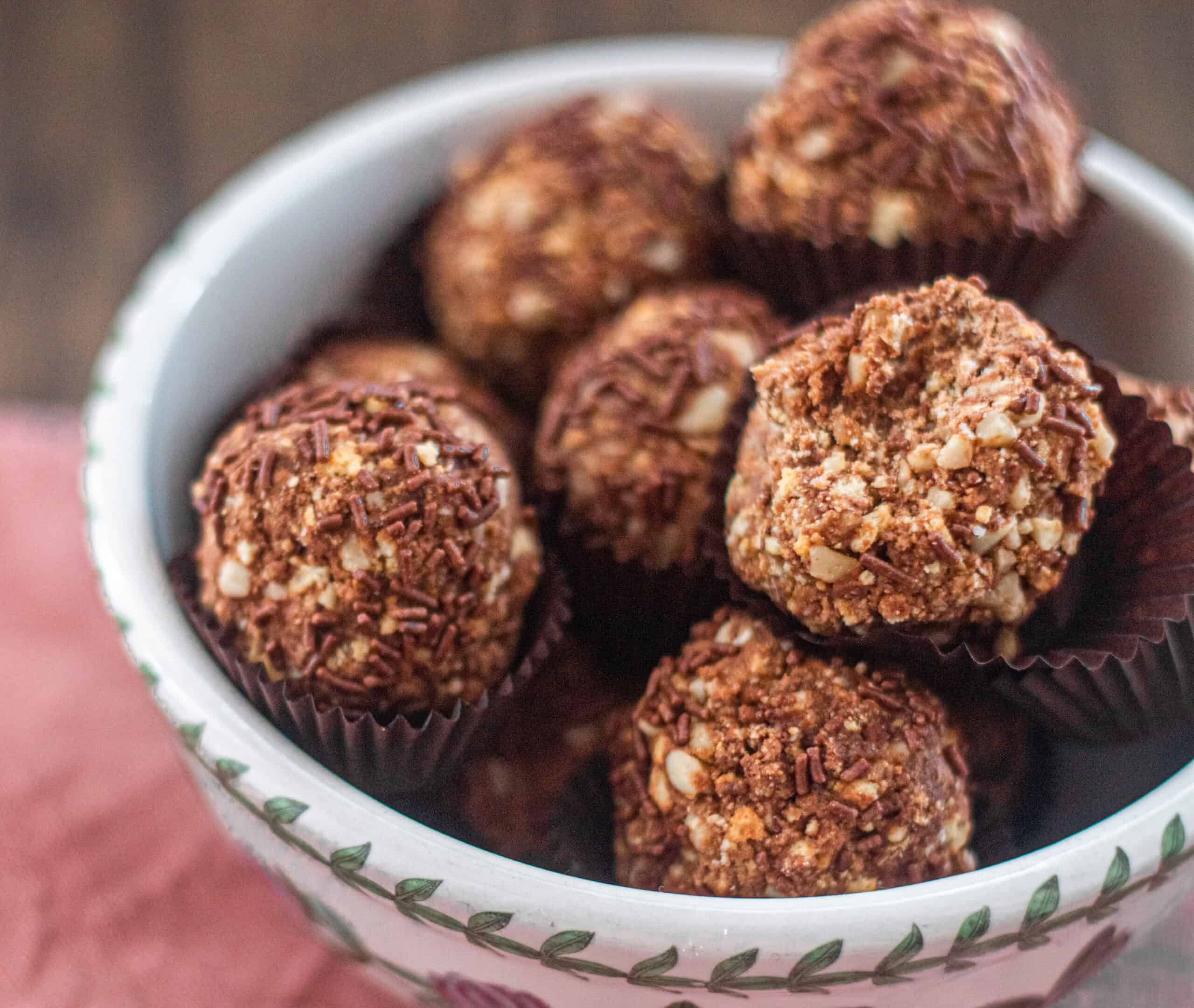 Boozy Chocolate Truffles in a bowl