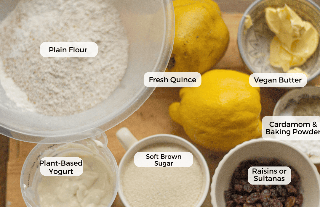 Ingredients for vegan loaf cake.